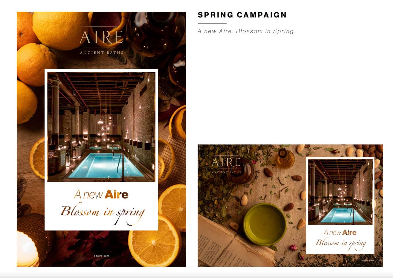 Global Campaign Art Direction System AIRE Ancient Baths global campaign visual design and art direction system by Raúl Rosillo