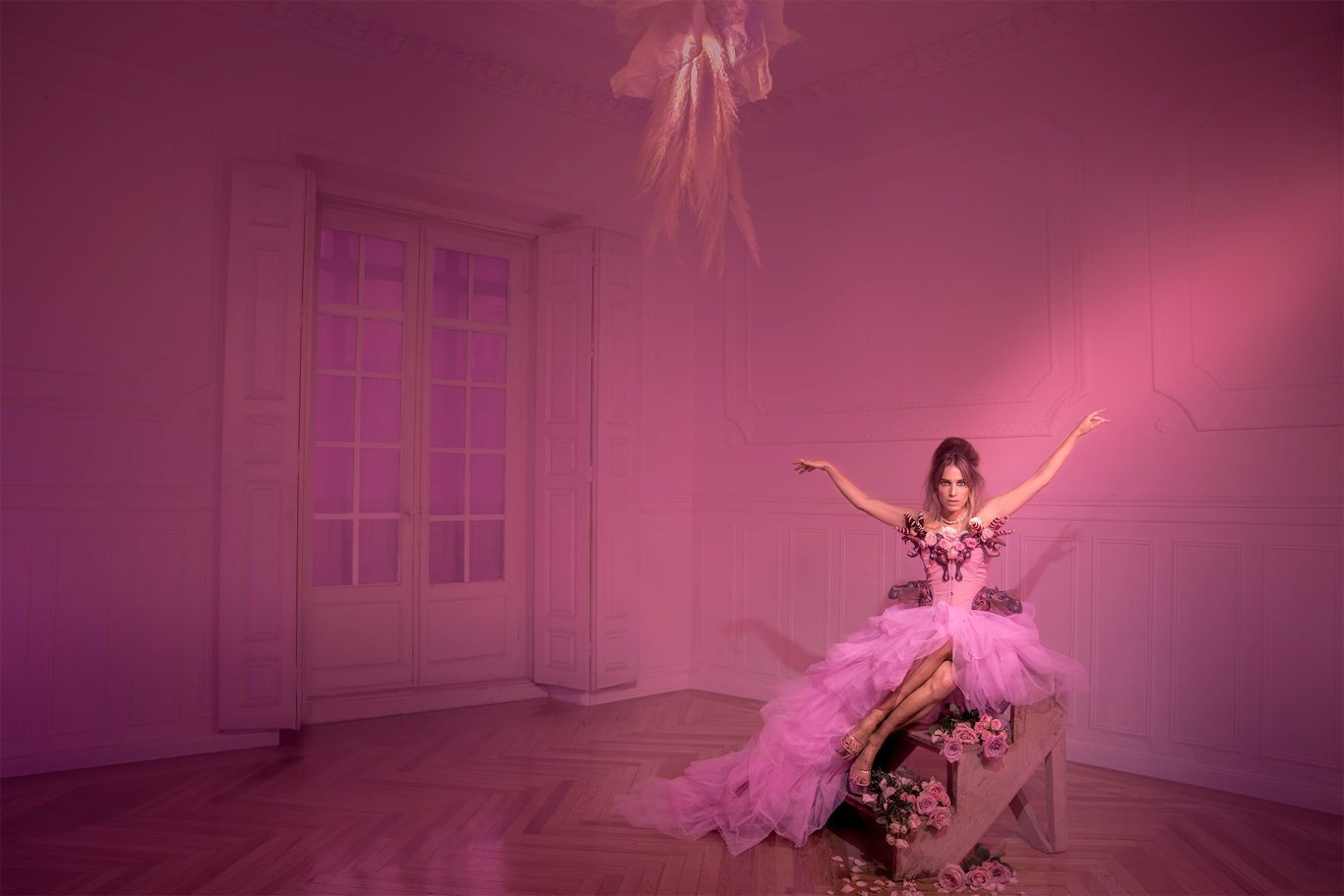 Cinderella Editorial portrait of journalist and television presenter Flora González. Creative direction and photography by Raúl Rosillo.