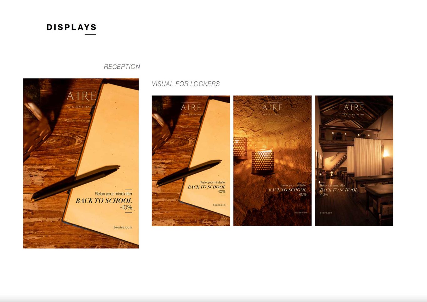 Global Campaign Art Direction System AIRE Ancient Baths global campaign visual design and art direction system by Raúl Rosillo