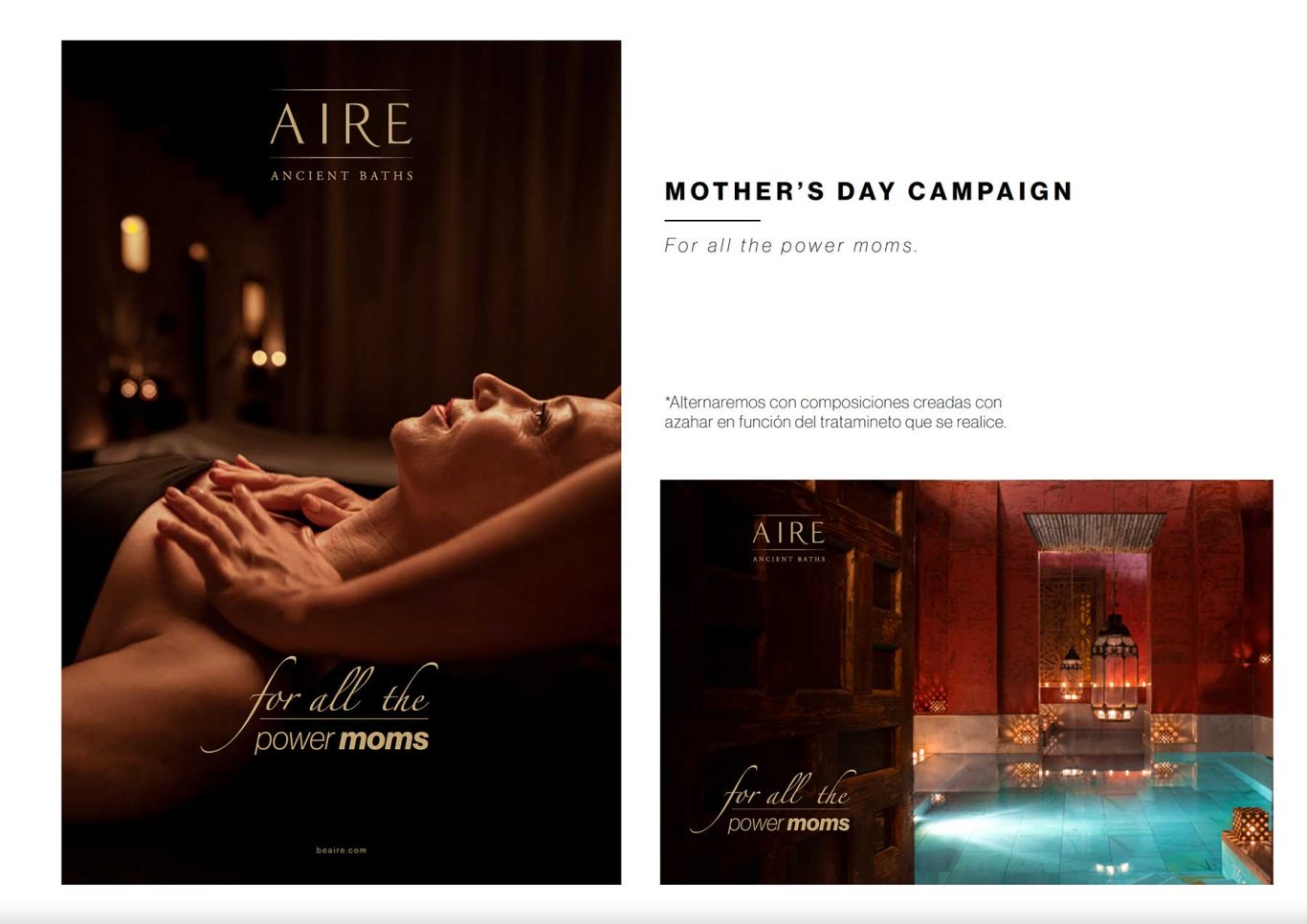 Global Campaign Art Direction System AIRE Ancient Baths global campaign visual design and art direction system by Raúl Rosillo