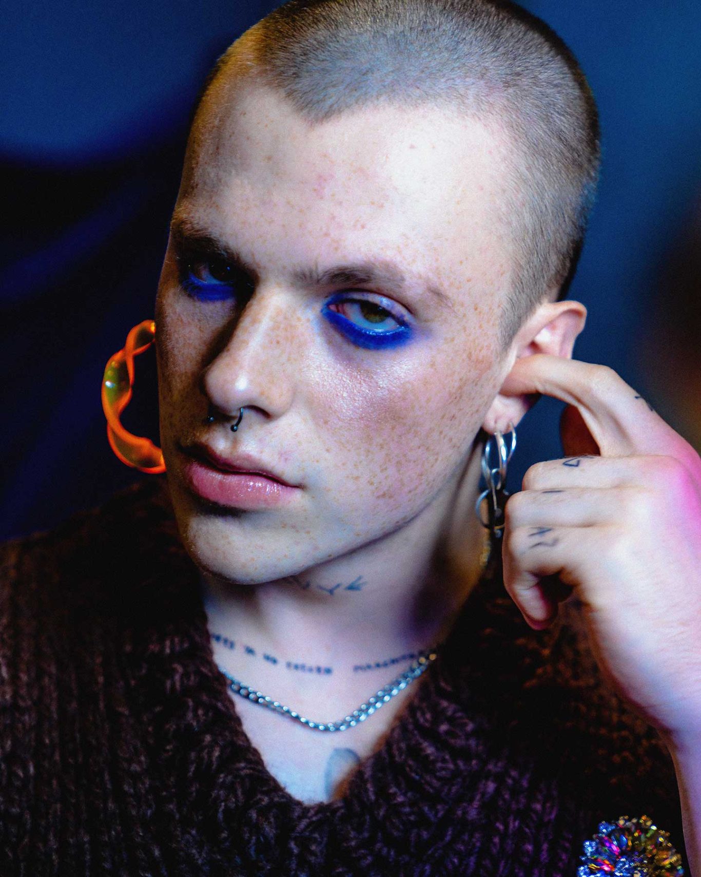 Tired Blue Portrait of Manuel Macías in “Tired Blue”, editorial for Kaltblut Magazine photographed by Raúl Rosillo.