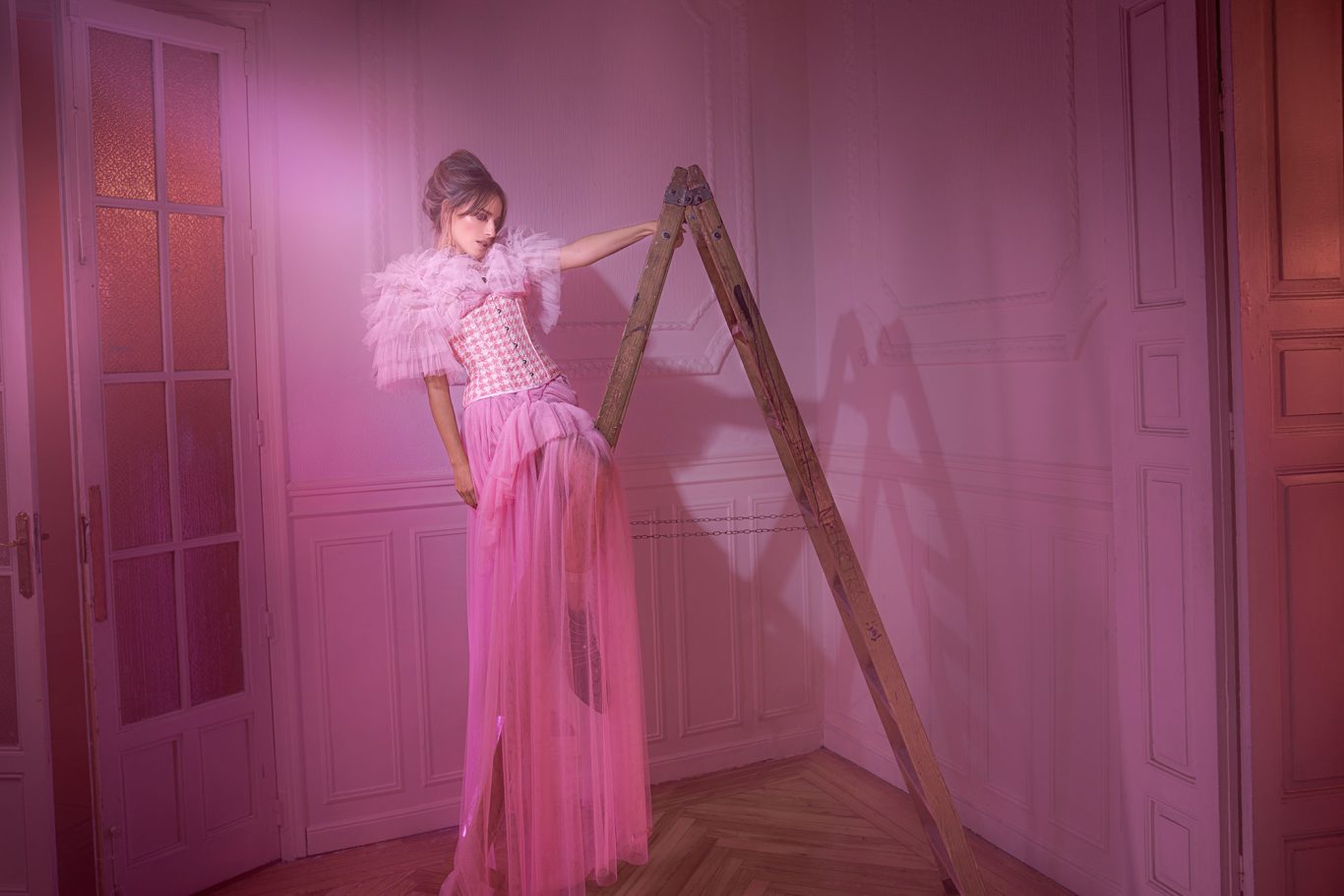 Cinderella Editorial portrait of journalist and television presenter Flora González. Creative direction and photography by Raúl Rosillo.