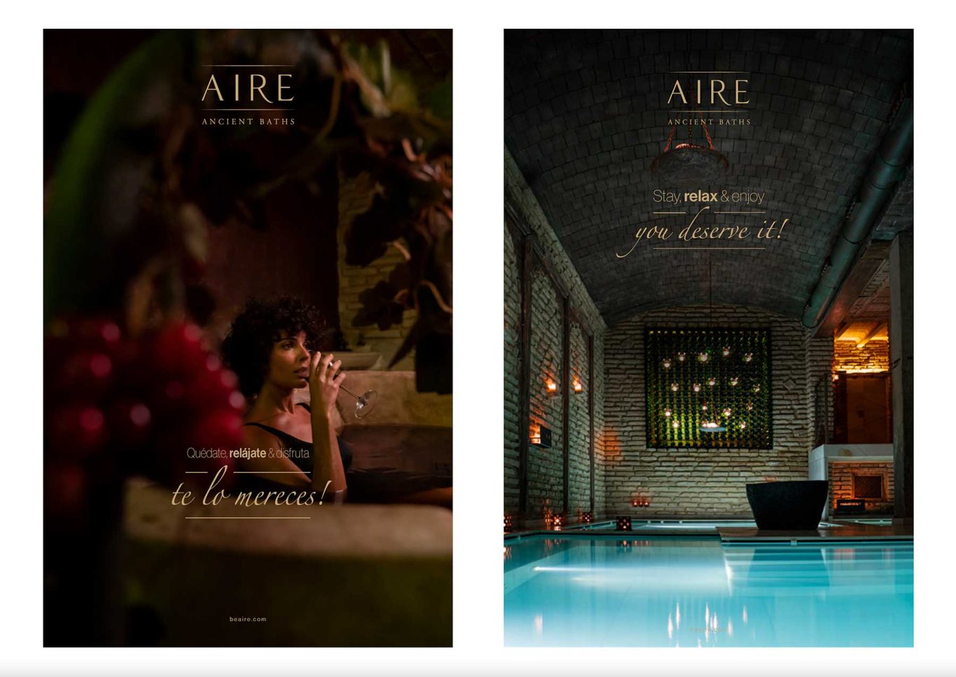 Global Campaign Art Direction System AIRE Ancient Baths global campaign visual design and art direction system by Raúl Rosillo