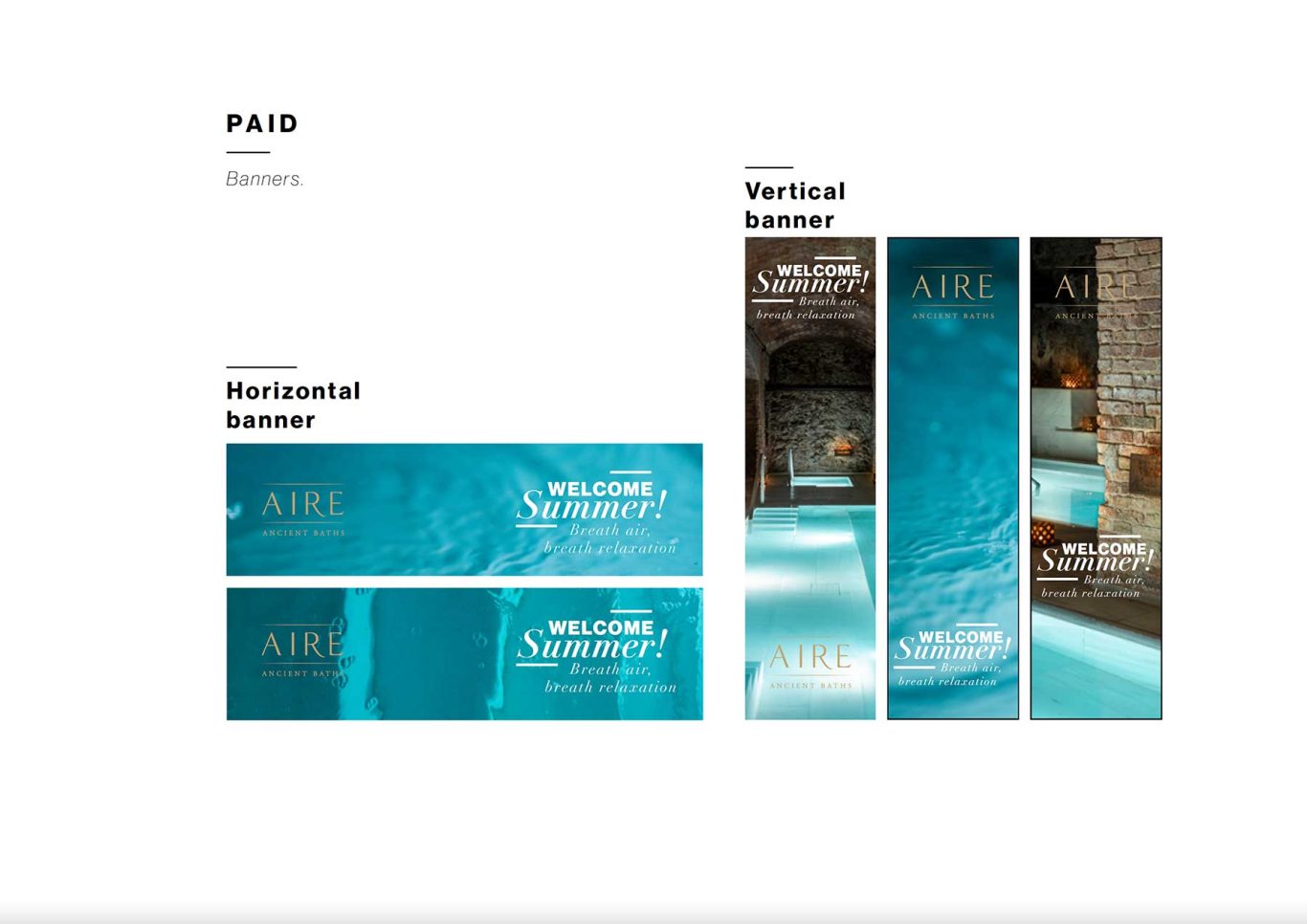 Global Campaign Art Direction System AIRE Ancient Baths global campaign visual design and art direction system by Raúl Rosillo