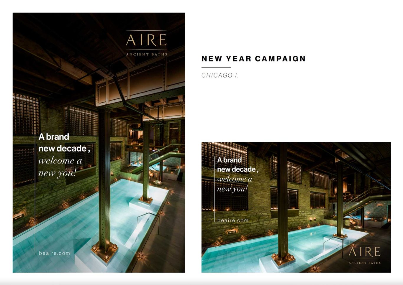 Global Campaign Art Direction System AIRE Ancient Baths global campaign visual design and art direction system by Raúl Rosillo