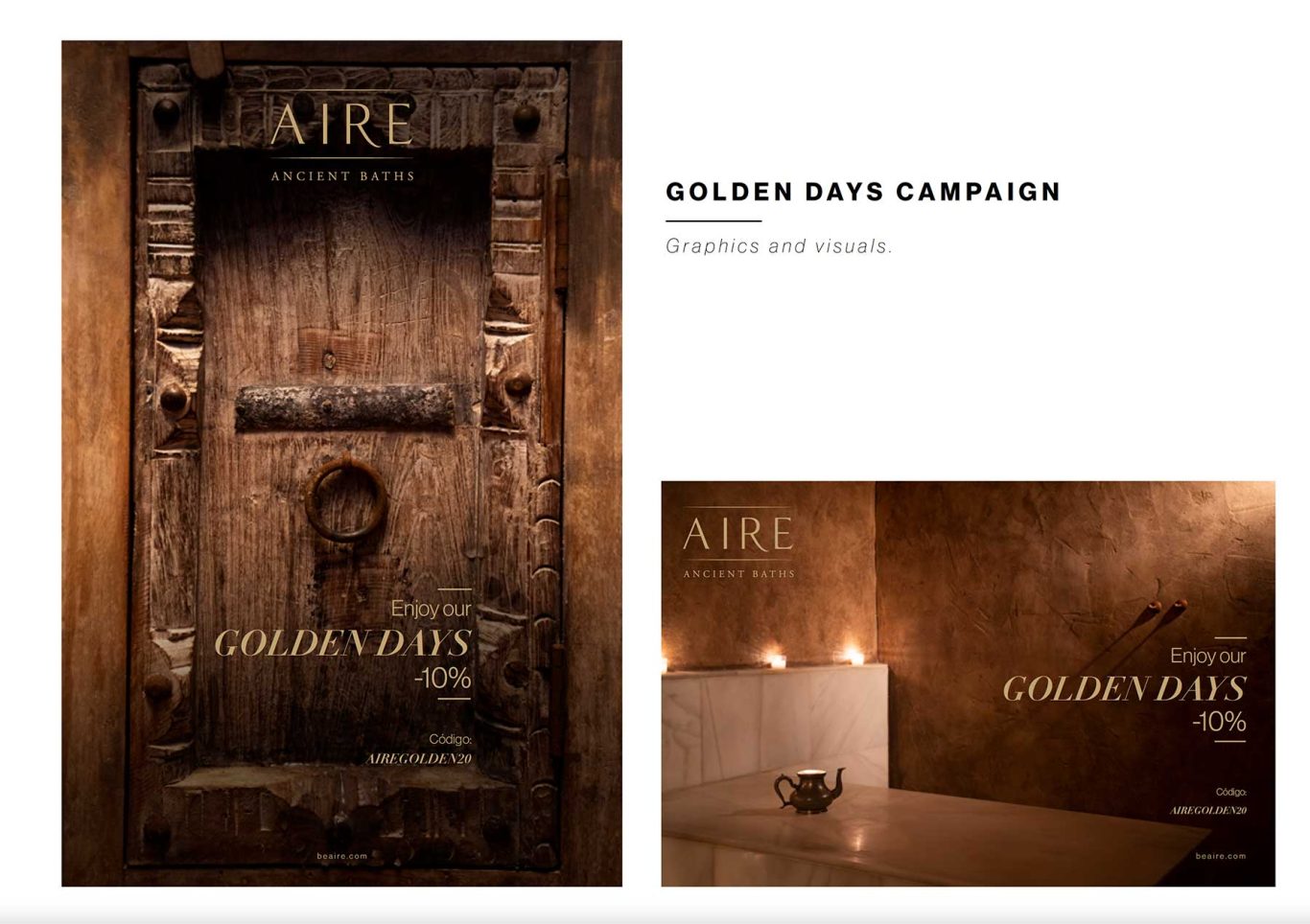 Global Campaign Art Direction System AIRE Ancient Baths global campaign visual design and art direction system by Raúl Rosillo