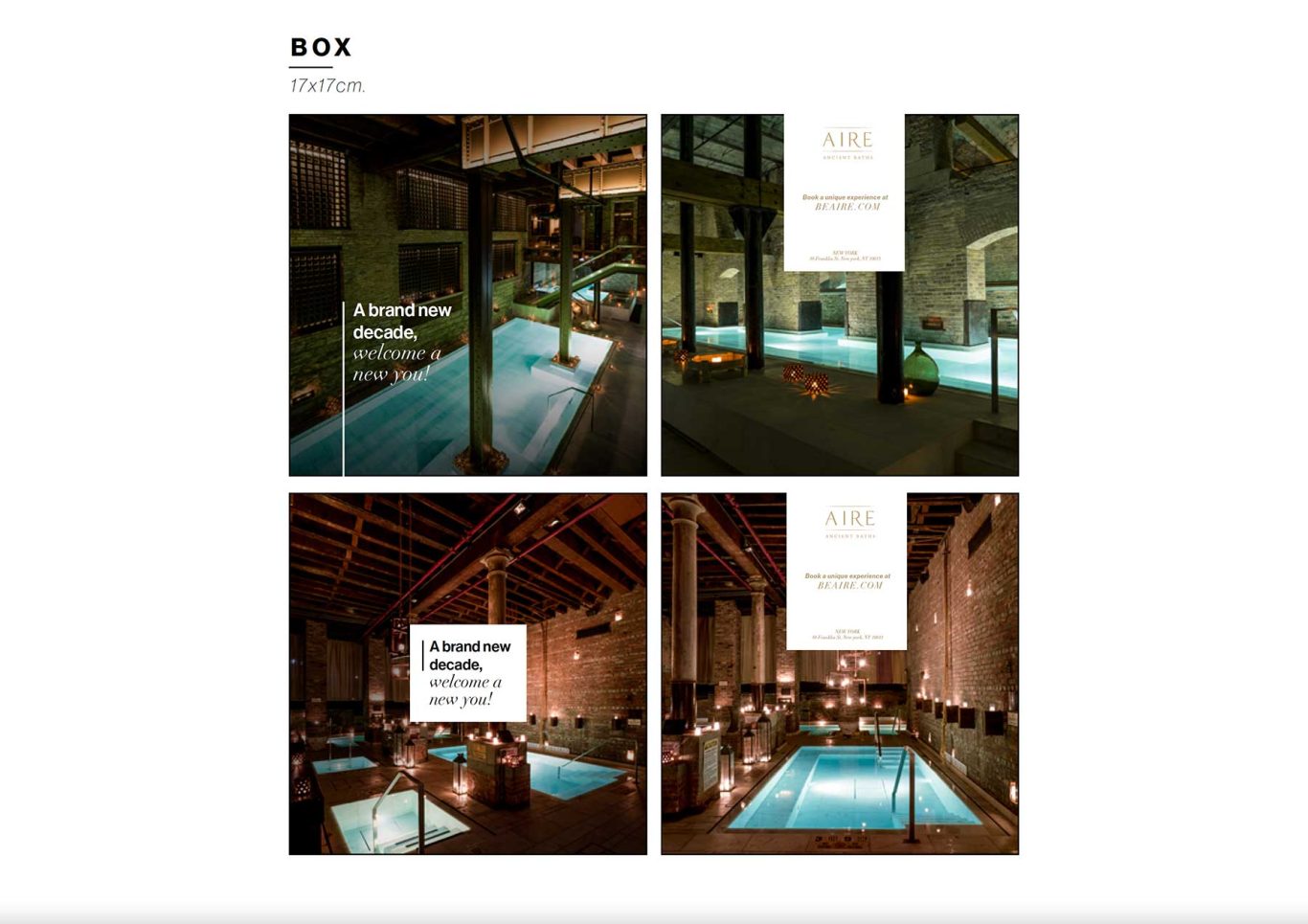 Global Campaign Art Direction System AIRE Ancient Baths global campaign visual design and art direction system by Raúl Rosillo